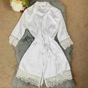 White honeymoon lace robe